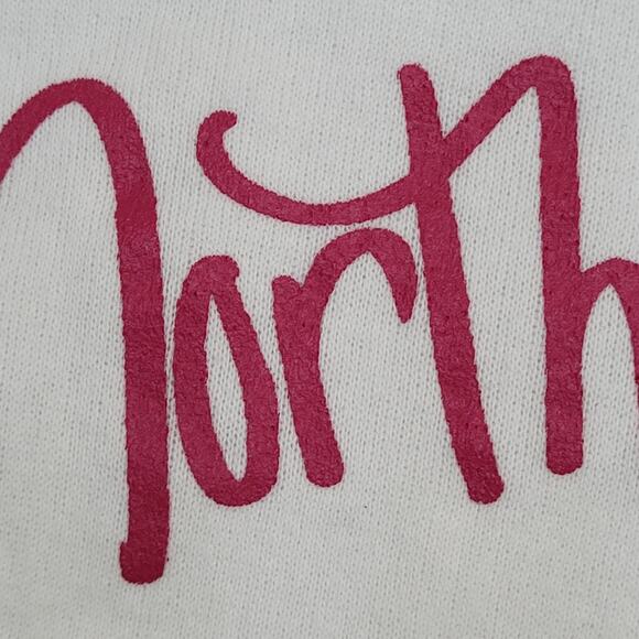 Vintage Northeastern Hoodie Womens Medium 20x21 White Pink - Picture 14 of 14
